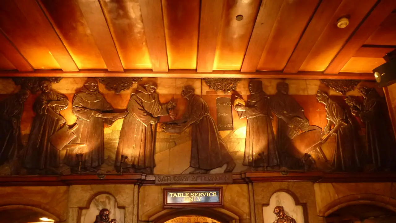 Inside The Black Friar, the Art Nouveau pub at Blackfriars in the City of London